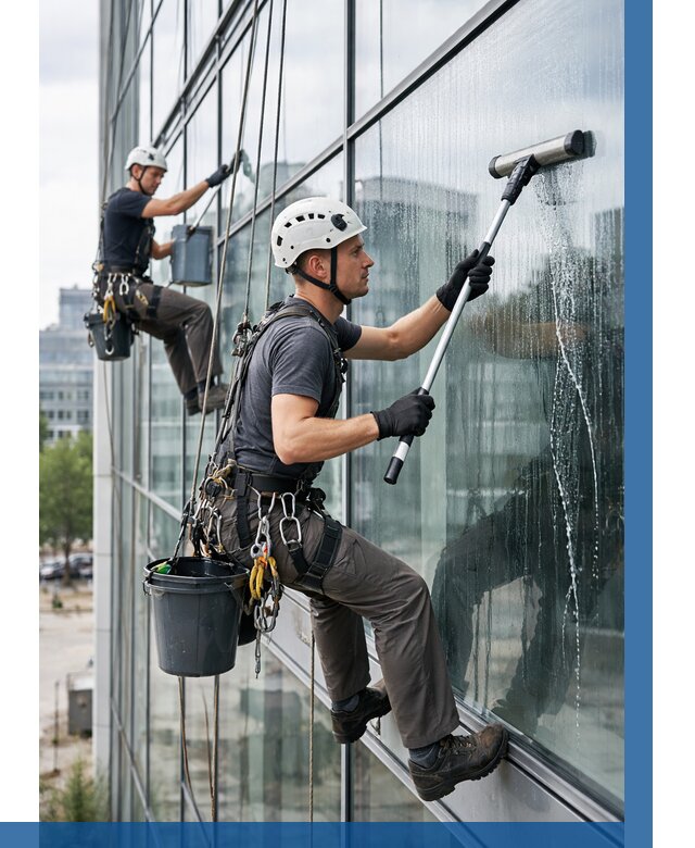 Мойка витражей альпинистами в Белгороде от 727 р. под ключ|ВЫСОТНИК-Блг