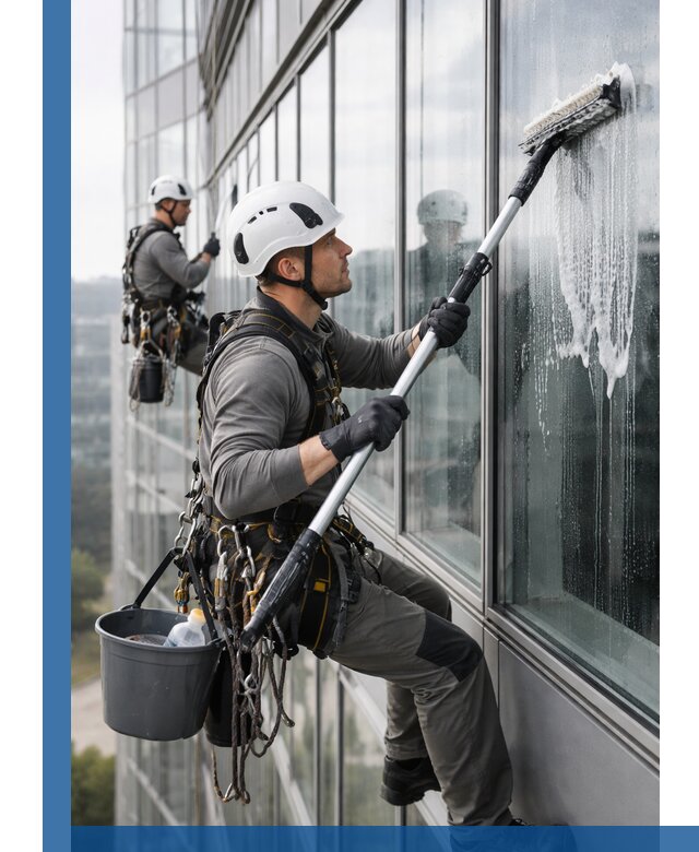 Высотная мойка сплошного остекления с выездом в Белгороде