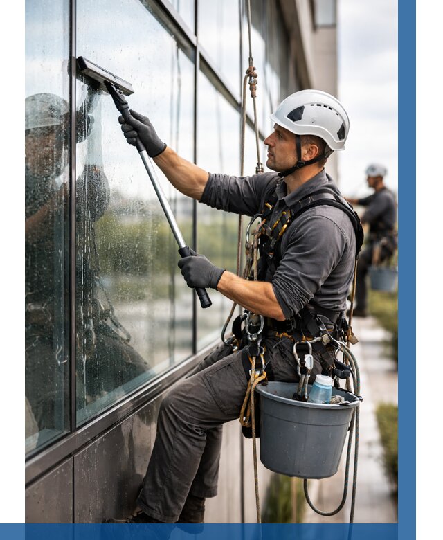 Мойка стеклянных фасадов в Белгороде от 208 р. | ВЫСОТНИК-Блг