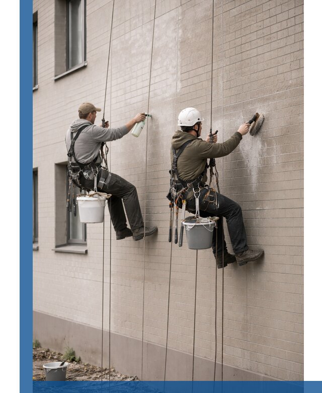 Удаление высолов с фасада зданий в Белгороде без повреждений и следов