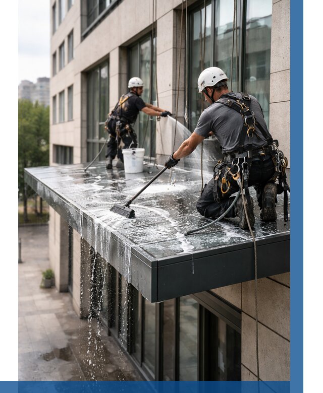 Мойка козырьков и навесов в Белгороде от 3635 р. | ВЫСОТНИК-Блг