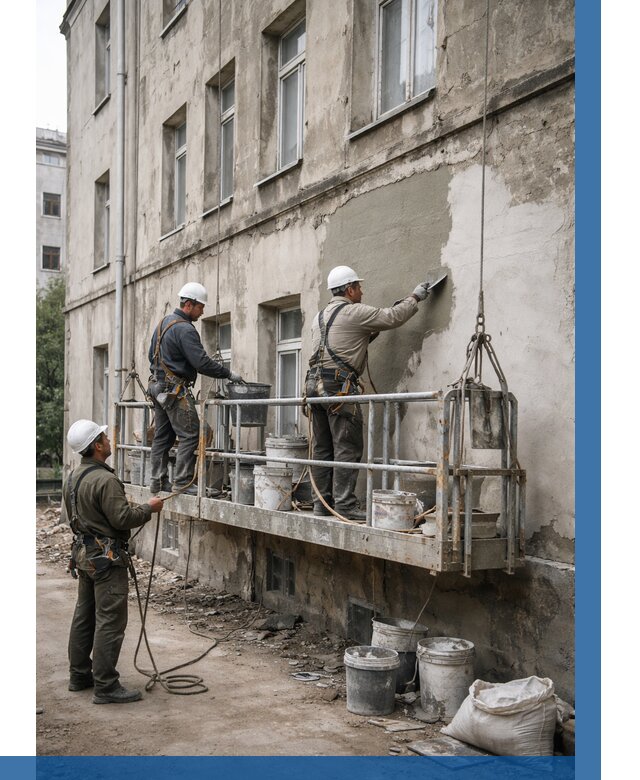 Капитальный ремонт фасада в Белгороде от 4363 р. | ВЫСОТНИК-Блг