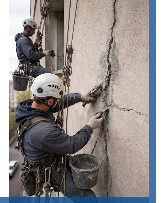 Заделка трещин на фасаде в Белгороде от 935 р. | ВЫСОТНИК-Блг
