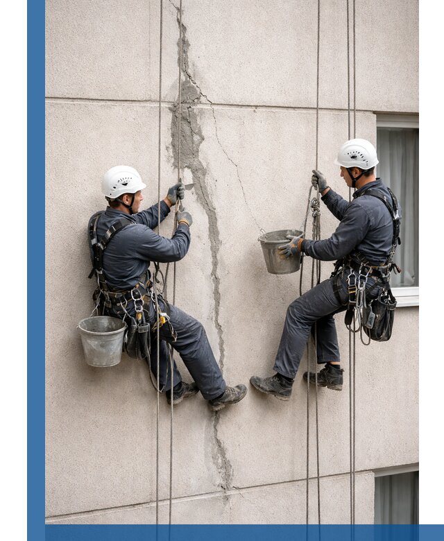 Заделка трещин на фасаде в Белгороде с гарантийным ремонтом