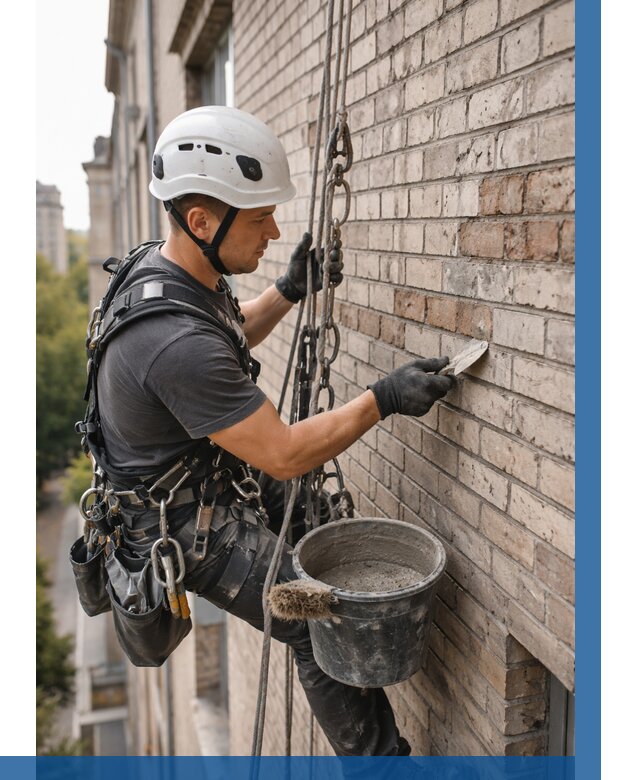 Ремонт кирпичной кладки фасада в Белгороде от 1870 р. | ВЫСОТНИК-Блг