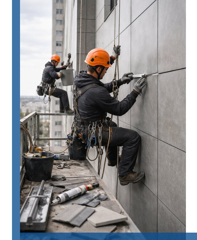 Профессиональный ремонт фасада из керамогранита в Белгороде