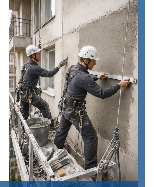 Штукатурка фасада на высоте в Белгороде от 935 р. | ВЫСОТНИК-Блг