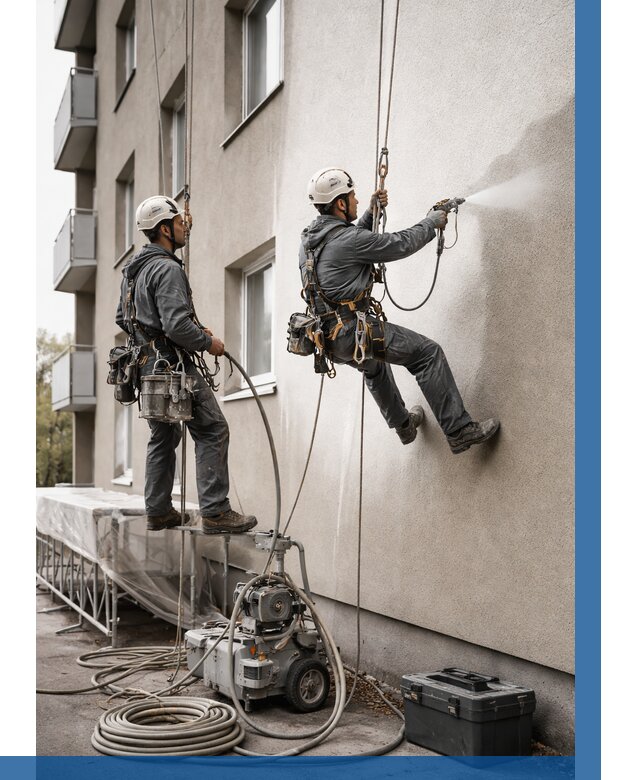 Безвоздушная покраска фасада в Белгороде от 229 р/м² | ВЫСОТНИК-Блг