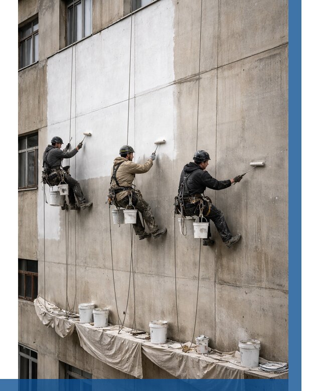 Покраска бетонного фасада в Белгороде от 364 р за м2 | ВЫСОТНИК-Блг