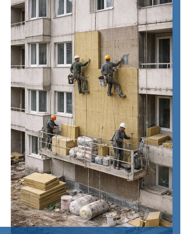 Утепление фасада минватой в Белгороде от 1558 р. | ВЫСОТНИК-Блг