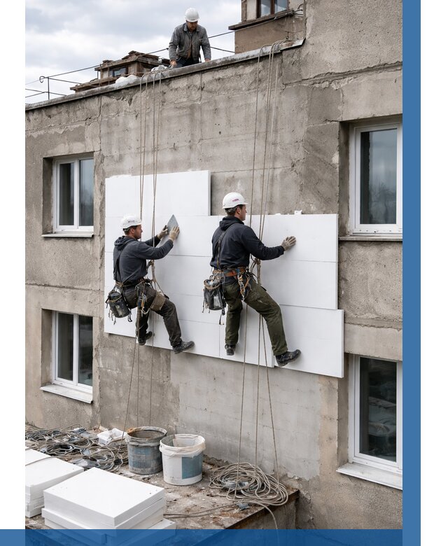 Утепление фасада пенополистиролом в Белгороде от 1870 р. | ВЫСОТНИК-Блг