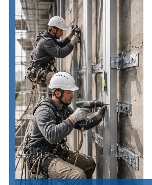 Монтаж и крепление подсистемы вентфасада в Белгороде