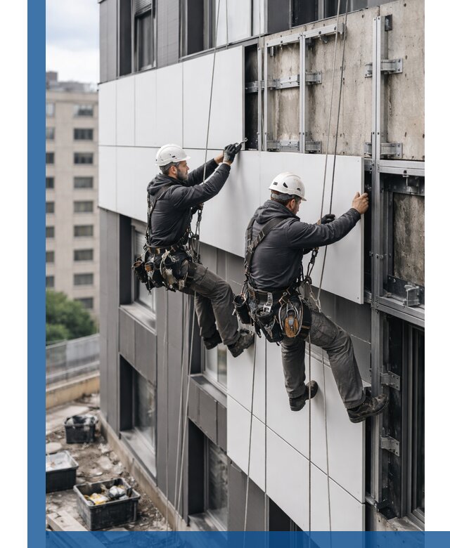 Монтаж композитных панелей фасада в Белгороде под ключ