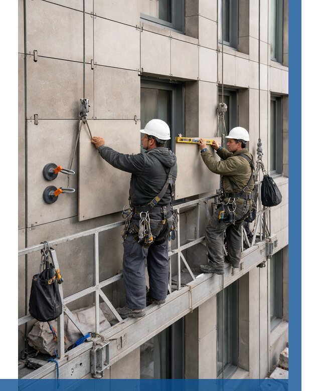 Монтаж керамогранита на фасад в Белгороде от 2597 р. | ВЫСОТНИК-Блг