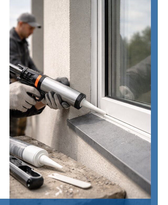 Герметизация монтажных швов окон в Белгороде от 675 р. | ВЫСОТНИК-Блг