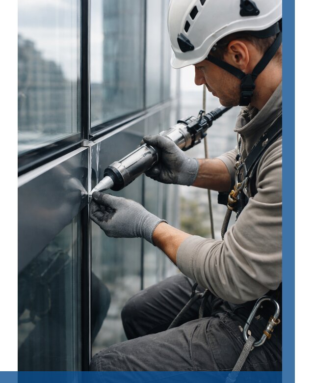 Герметизация стыков витража в Белгороде от 1246 р. | ВЫСОТНИК-Блг