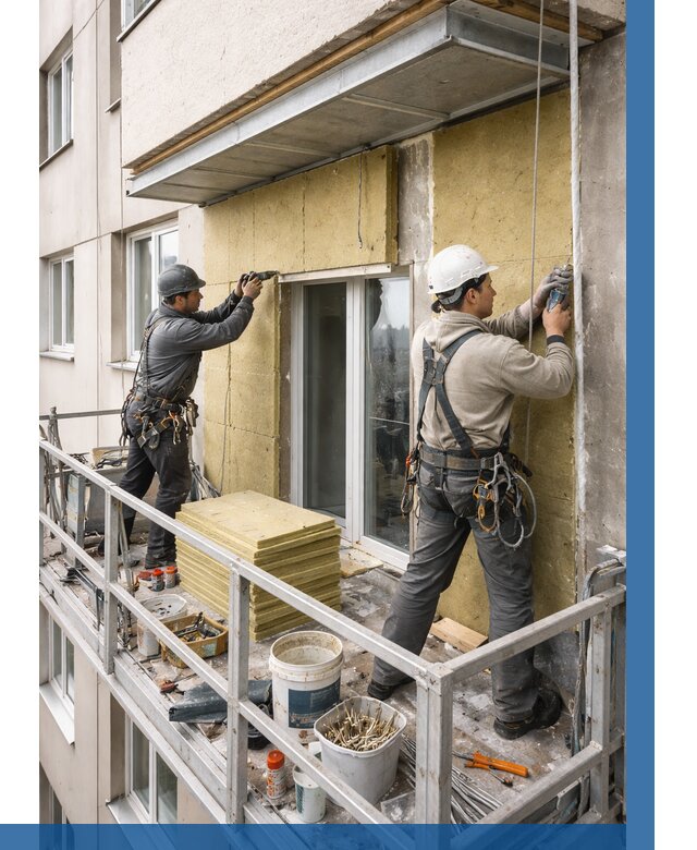 Утепление балкона снаружи в Белгороде от 1662 р. под ключ ВЫСОТНИК-Блг