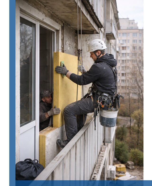 Профессиональное утепление балкона снаружи в Белгороде под ключ
