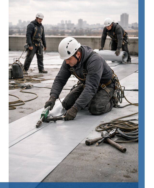 Ремонт мембранной кровли в Белгороде от 1870 р./м2 | ВЫСОТНИК-Блг