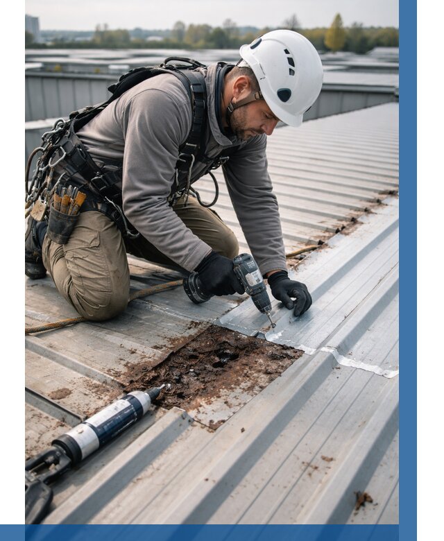 Ремонт профнастила на кровле в Белгороде от 727 р. | ВЫСОТНИК-Блг