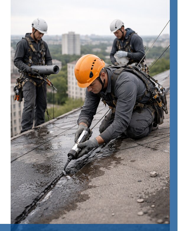 Устранение протечек кровли в Белгороде от 12464 р. | ВЫСОТНИК-Блг