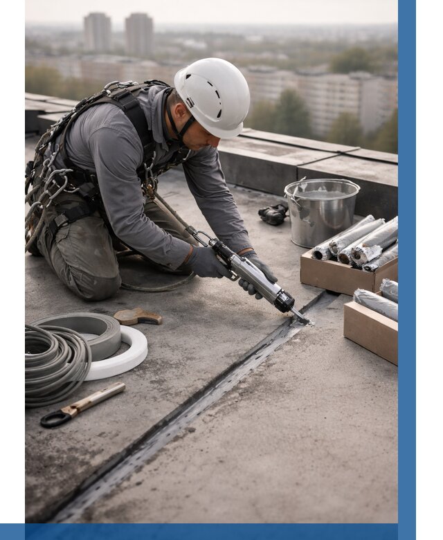 Герметизация швов кровли в Белгороде от 467 р./м2 | ВЫСОТНИК-Блг