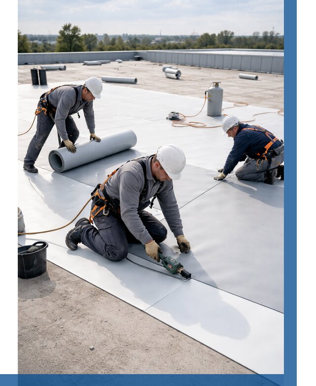 Монтаж мембранной кровли под ключ в Белгороде от 1246 р. | ВЫСОТНИК-Блг