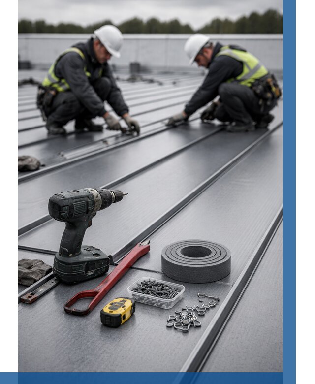 Монтаж фальцевой кровли в Белгороде от 1870 р. | ВЫСОТНИК-Блг