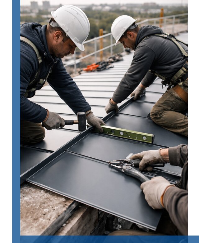 Монтаж фальцевой кровли в Белгороде для промышленных зданий