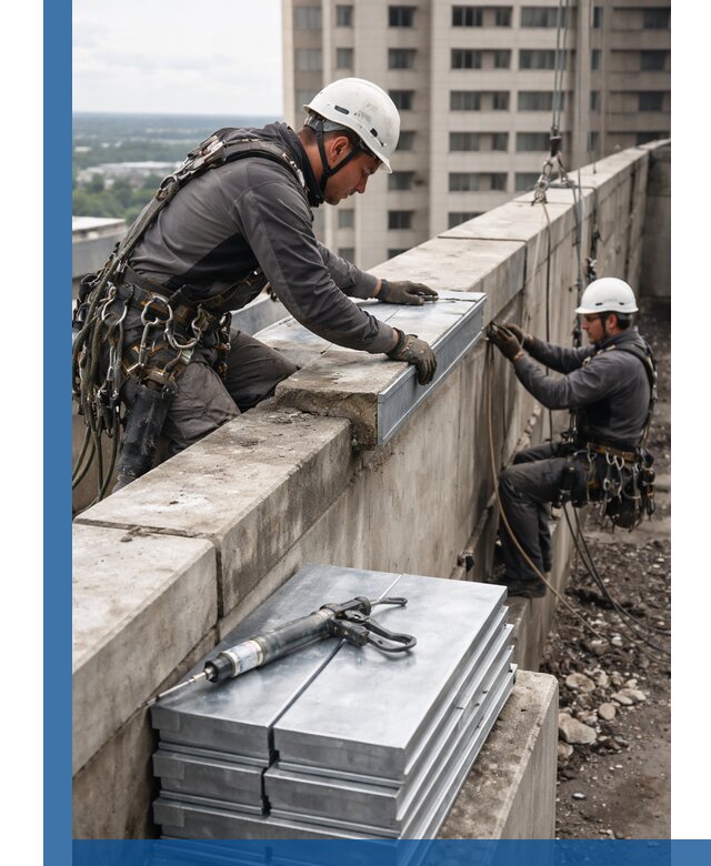 Замена парапетных крышек и установка новых в Белгороде