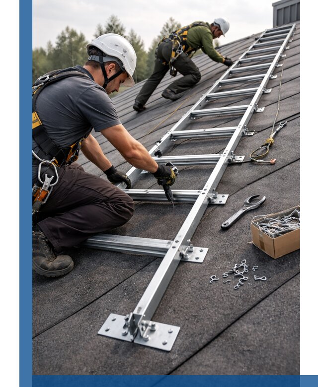 Профессиональный монтаж кровельной лестницы в Белгороде под ключ