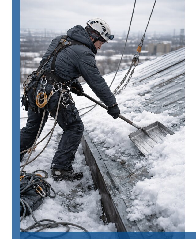Профессиональная очистка кровли от снега и наледи в Белгороде