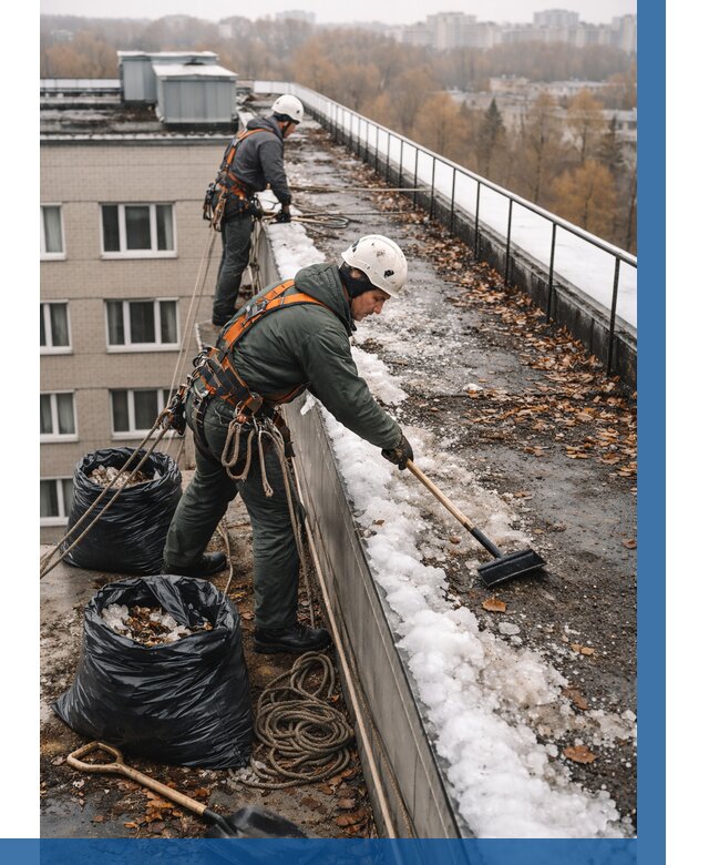 Очистка кровли по периметру в Белгороде от 571 р. | ВЫСОТНИК-Блг