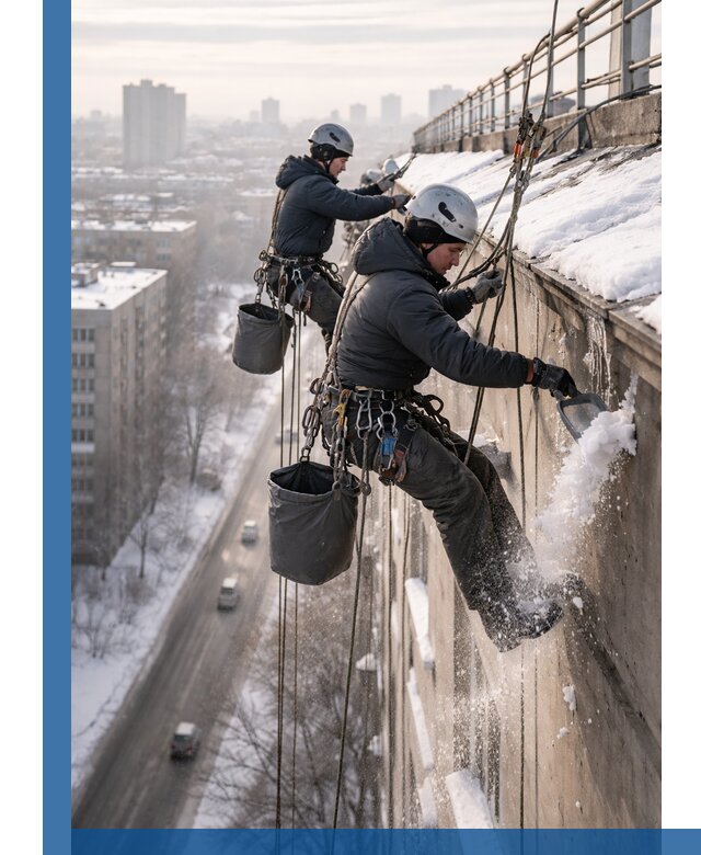 Очистка карнизов от снега в Белгороде профессионально и безопасно