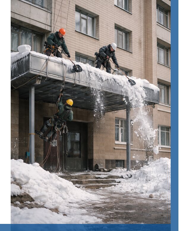 Очистка козырьков от снега в Белгороде от 3635 р. | ВЫСОТНИК-Блг