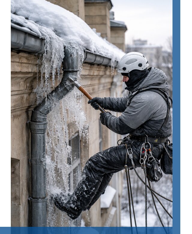 Очистка водостоков от льда в Белгороде от 3635 р. | ВЫСОТНИК-Блг