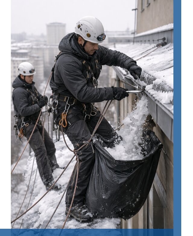 Аварийная очистка крыши в Белгороде под ключ от 312 р. | ВЫСОТНИК-Блг