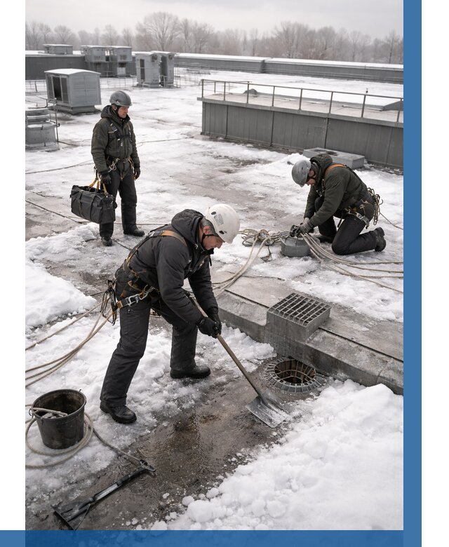 Абонентское обслуживание кровли зимой в Белгороде от 8310 р. | ВЫСОТНИК-Блг