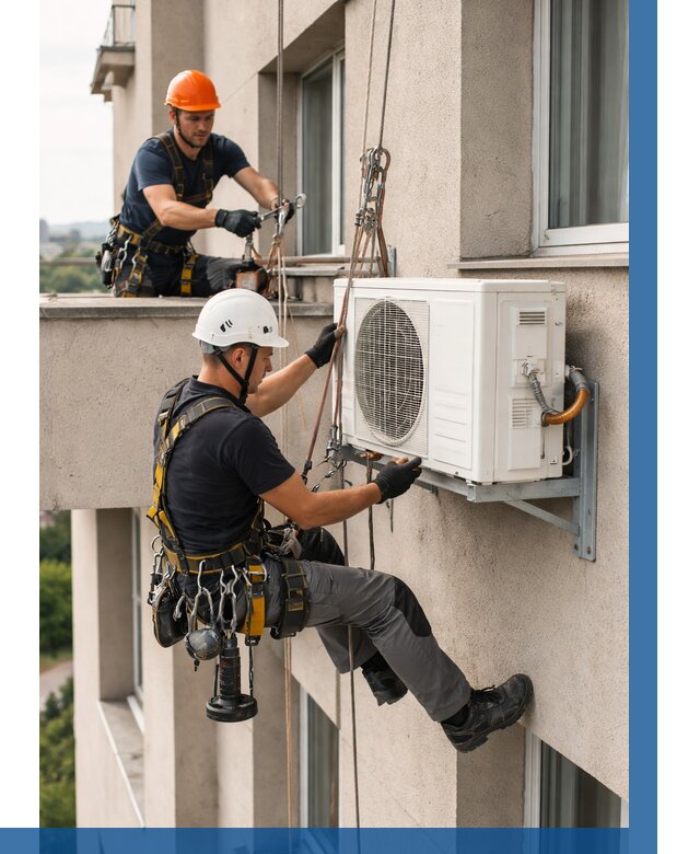 Монтаж внешнего блока кондиционера в Белгороде от 6752 р. | ВЫСОТНИК-Блг