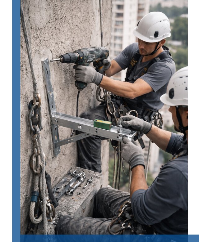 Установка кронштейнов кондиционера и крепежа в Белгороде