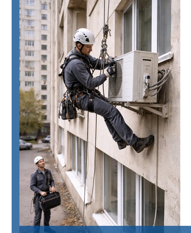 Демонтаж внешнего блока кондиционера в Белгороде профессионально