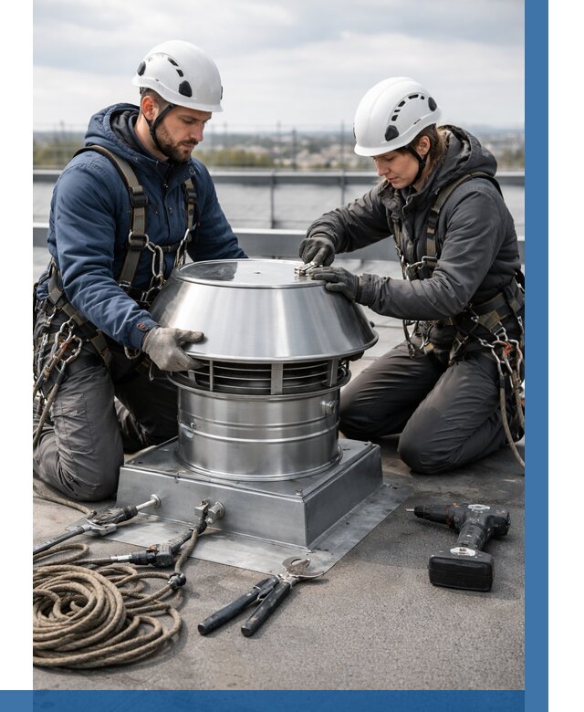 Установка дефлекторов на кровле в Белгороде от 4674 р. | ВЫСОТНИК-Блг