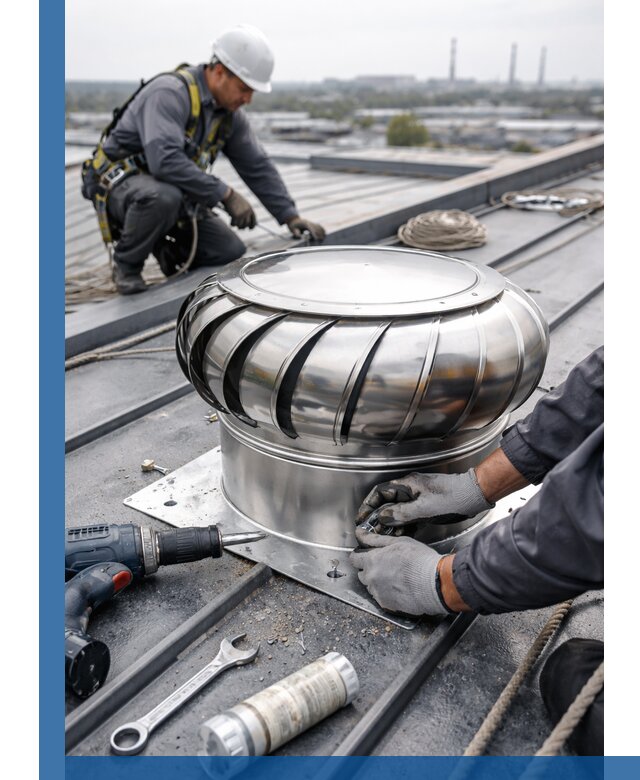 Установка дефлекторов на кровле в Белгороде профессионально