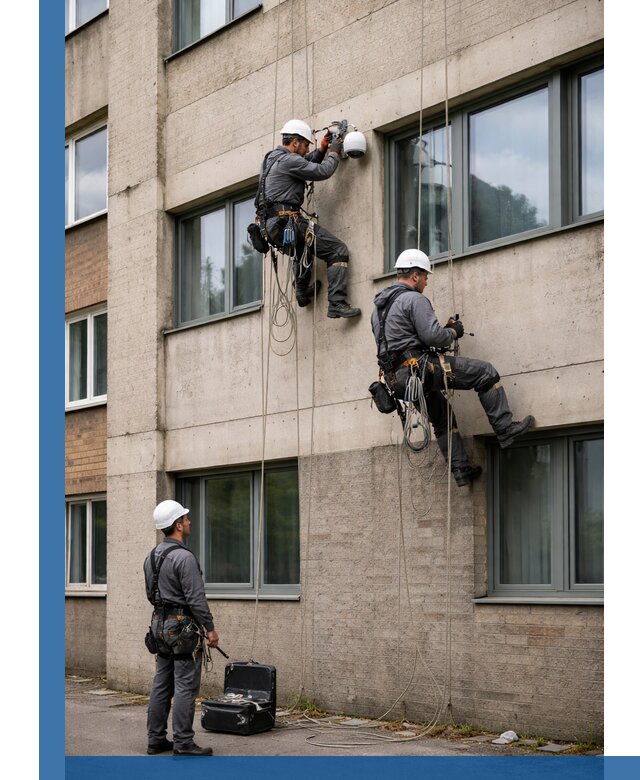 Монтаж фасадных камер видеонаблюдения в Белгороде под ключ