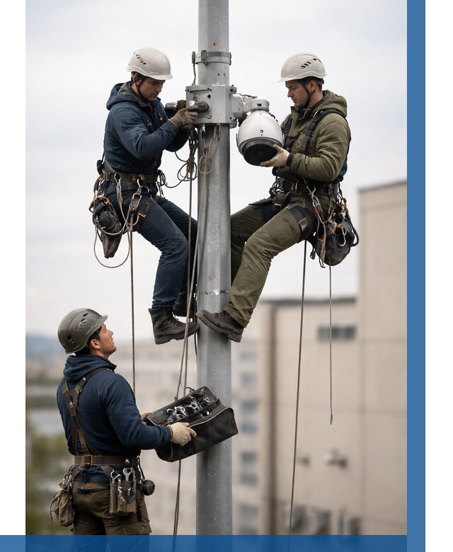 Установка видеокамер на мачте в Белгороде от 8829 р. | ВЫСОТНИК-Блг