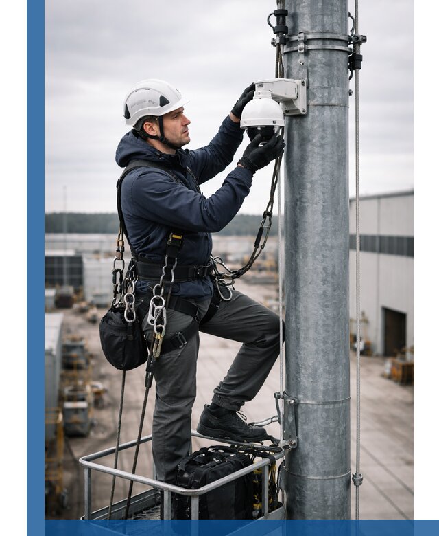 Профессиональная установка видеокамер на мачте в Белгороде