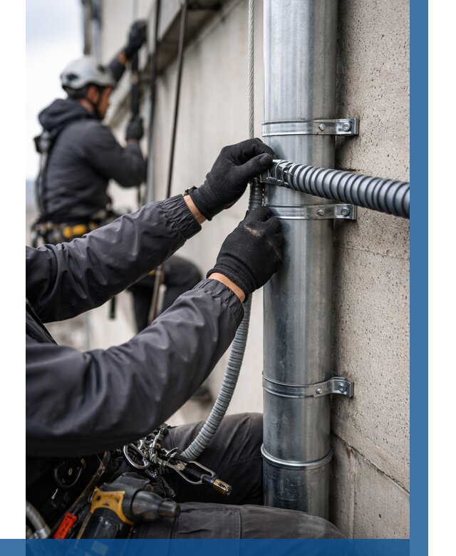 Монтаж гофры для кабеля в Белгороде от 312 р. | ВЫСОТНИК-Блг