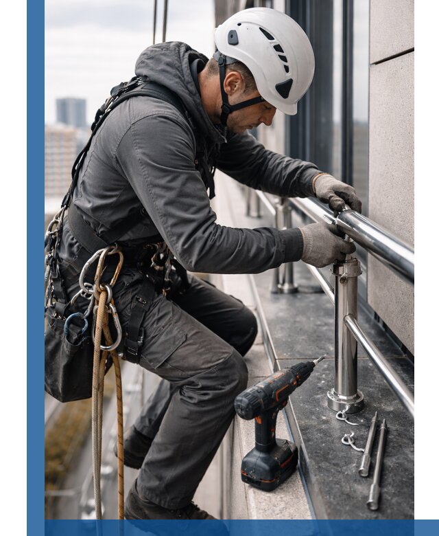 Монтаж ограждений на высоте в Белгороде для зданий и конструкций