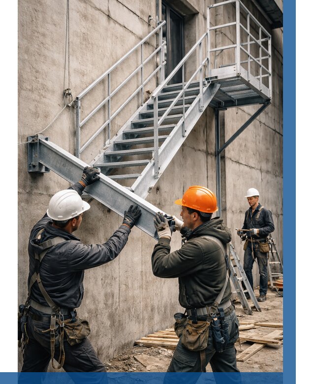 Монтаж металлических лестниц в Белгороде от 15581 р. | ВЫСОТНИК-Блг