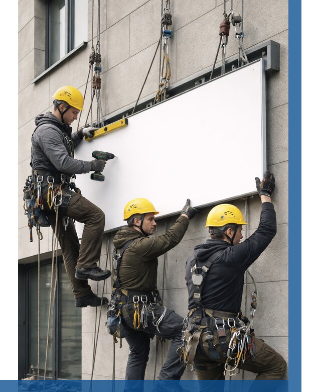 Монтаж рекламной вывески в Белгороде от 8310 р. | ВЫСОТНИК-Блг